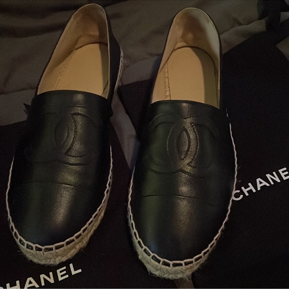 CHANEL Black Espadrilles